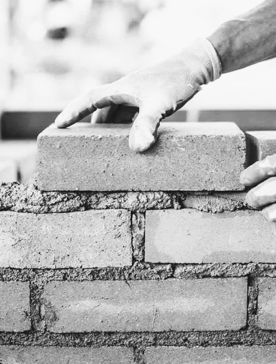 Bricklayer at work